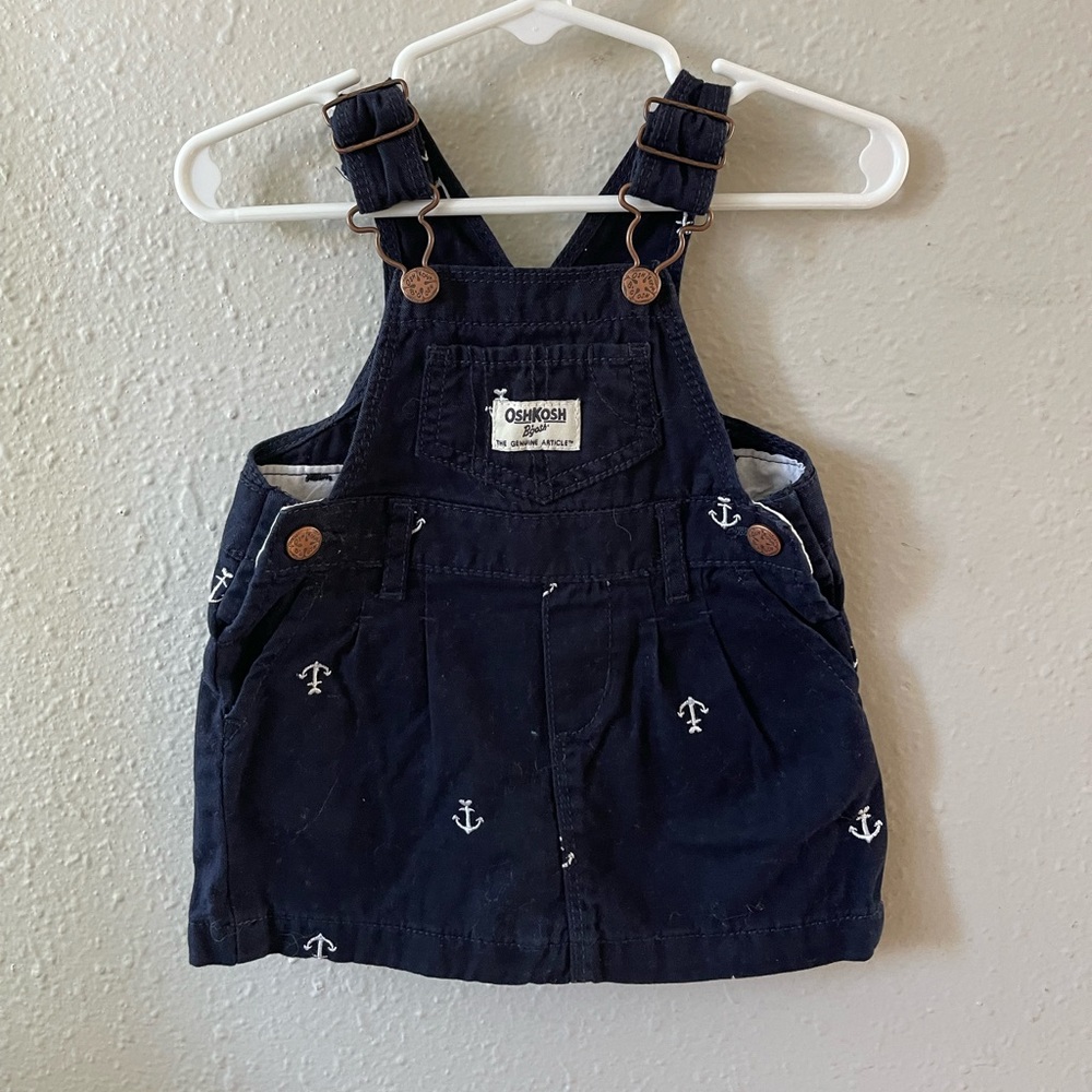 Vintage Oshkosh Anchor Overall Toddler Dress